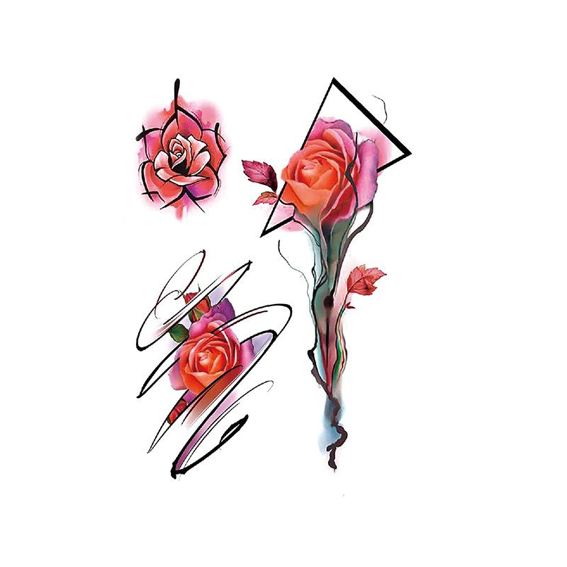 Elch Tattoo Aufkleber Schöne Frau Aquarell Wind Amazon Set Wasser Transfer Sexy Blume Arm Wasserdichter Tattoo Aufkleber