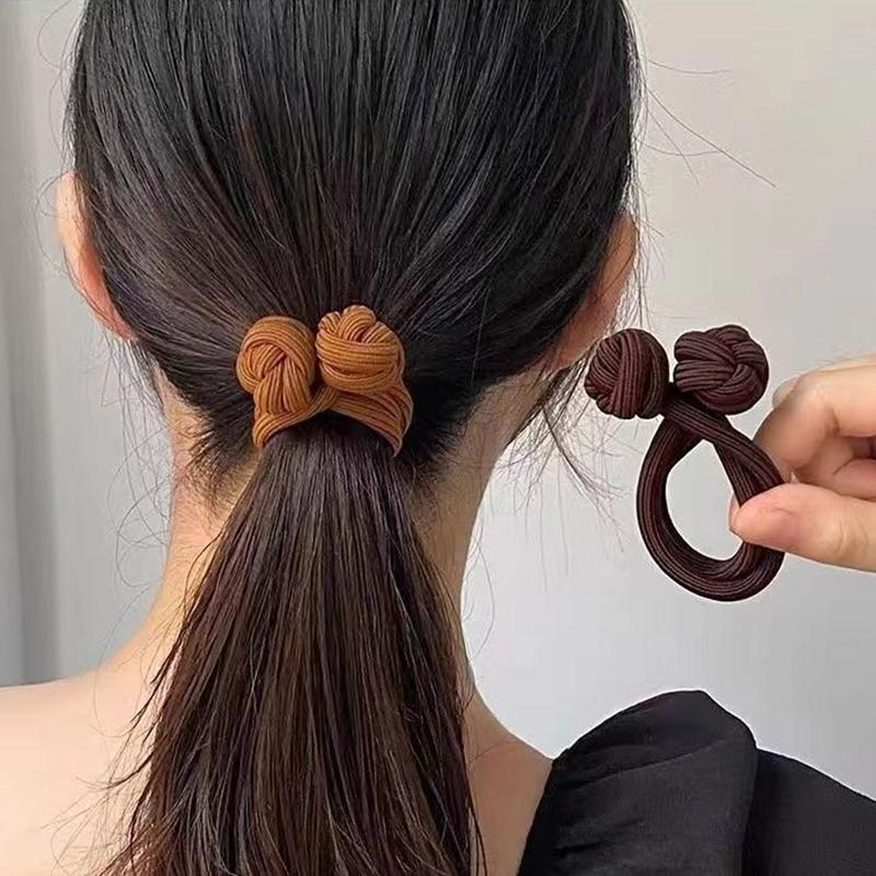 High Ponytail Hair Band Elastic Rubber Chinese Knot Hair Rope Scrunchies Hair Tie Simple Knotted Head Rope For Women Decor Gift