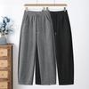 Women's 2026 Elastic Waist Curved Leg Pants - Spring/Autumn Wide-Leg Casual Trousers