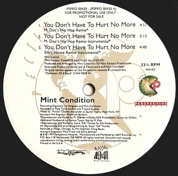 

12inch Record MINT CONDITION You Dont Have To Hurt No More PSPRO00420PROMO 1997 US Dance Electronica Used