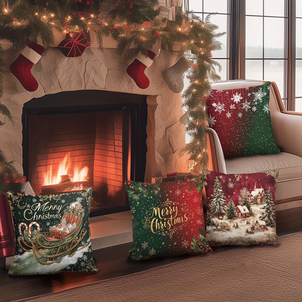Copricuscini natalizi: Design Festivi per una Casa Accogliente per le Feste Copricuscino per divano letto, Decorazione per la casa di Capodanno