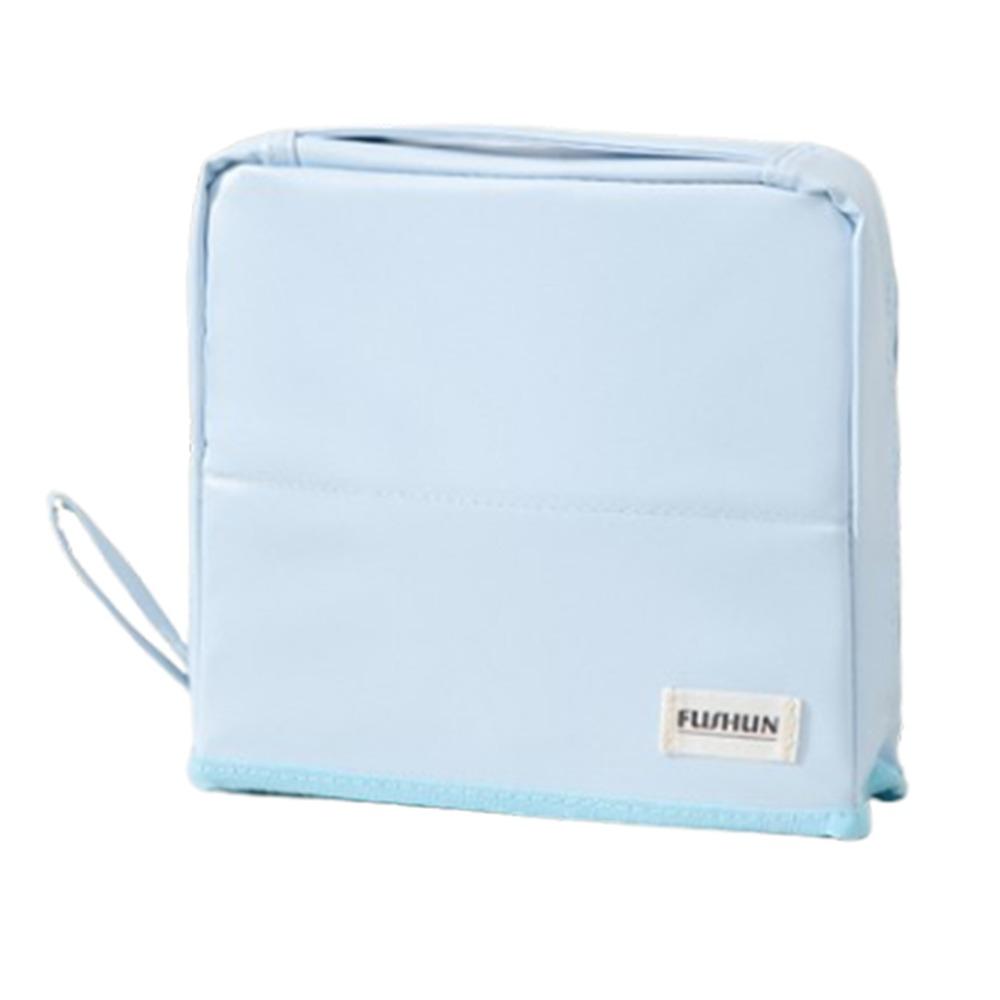 

PU Vertical Makeup Bag Large Capacity Student Stationery Bag Cosmetic Organizer School Supplies синій