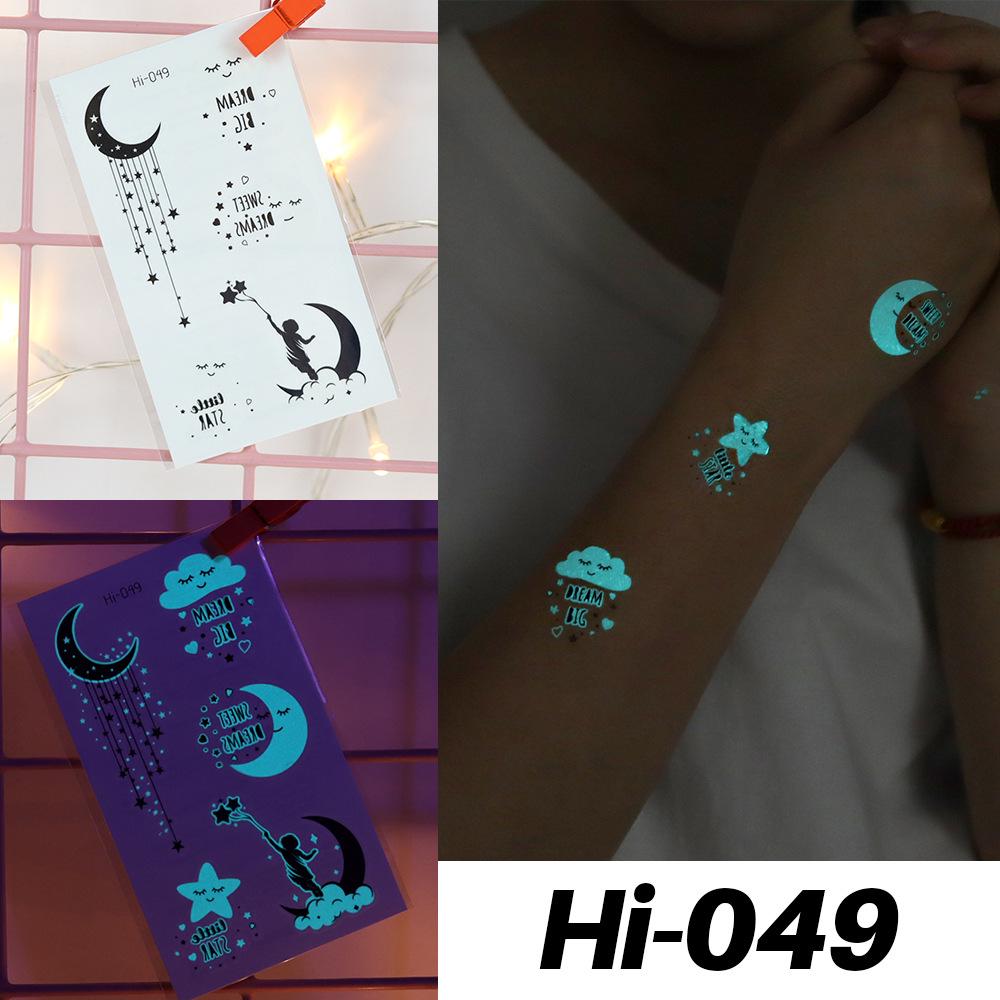 Waterproof Blue Luminous Tattoo Stickers: Snake & Butterfly Designs for Festivals