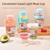 Portable Double Layer Salad Cup Leak Proof Seal Convenient Design for Travel Meals Office School Outdoors Activity
