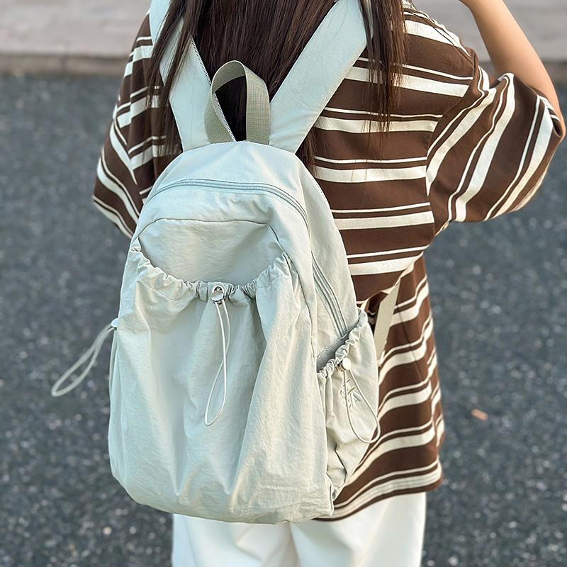 Student Schoolbag Women's Solid Color Computer Travel Backpack Large Capacity Backpack