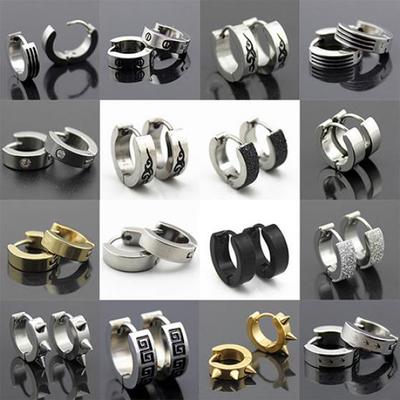 Männer Frauen Mode Punk Gothic Edelstahl Creolen Ohrstecker Schmuck