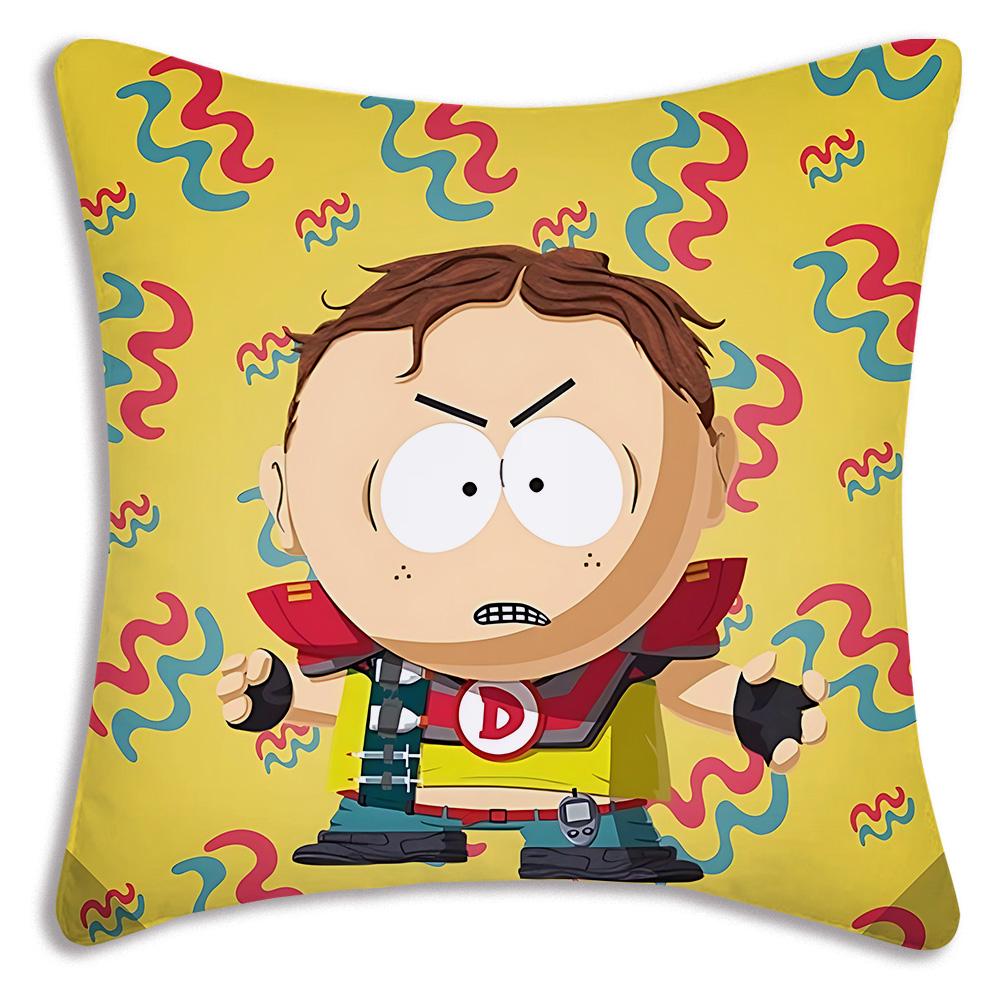 Hot Funny Anime S-Souths Park Pillow Covers Cartoon Sofa Decorative Home Double-Sided Printing Short Plush Cute Cushion Cover
