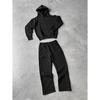 FolwStreet Street Trend Patchwork Men's and Women's Suit Autumn and Winter New Hooded Sweatshirt Casual Straight Leg Pants