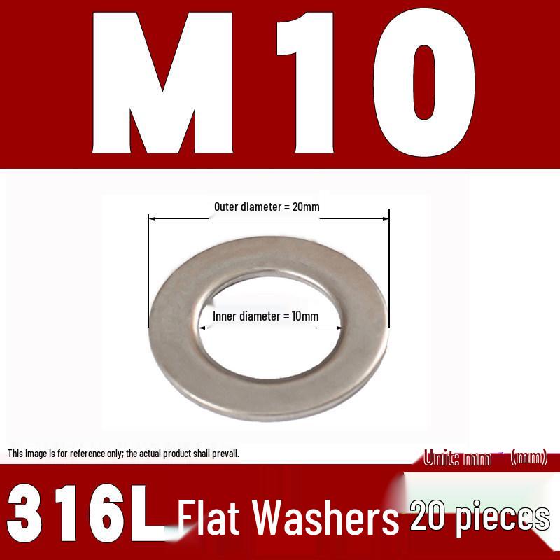 316 Stainless Steel Flat Washer/Gasket for M4-M30 Sizes