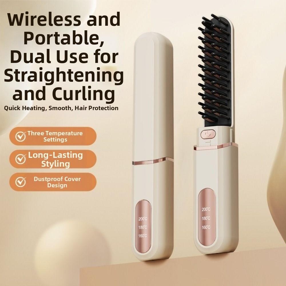 Wireless Electric Hair Straightener LCD Display Hair Styling Iron Hair Care