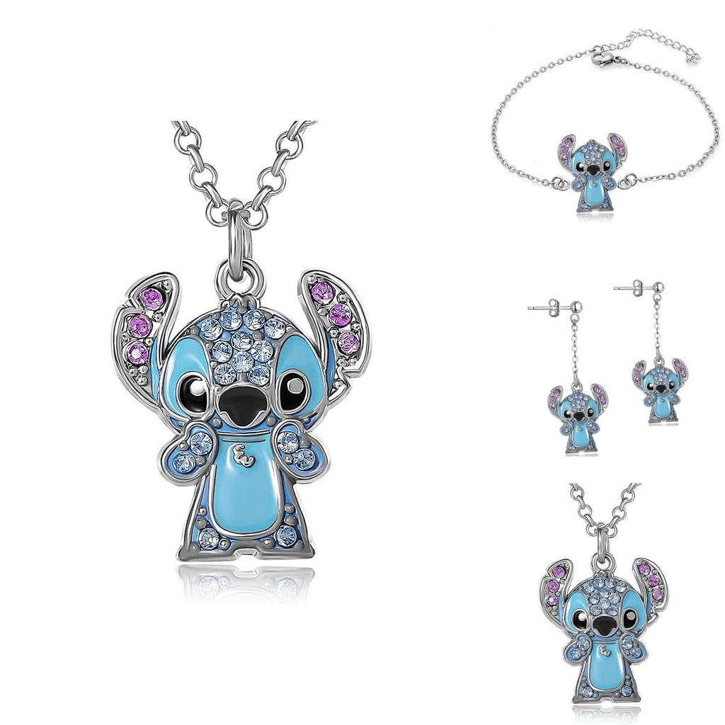 Lilo Stitch Fashion Jewelry Alloy Chain With Rhinestones For Casual Gift