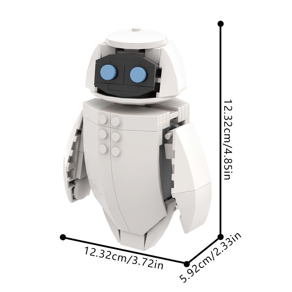 MOC Movie Robot Eve Building Blocks Model White intelligent Robot Eve Brickheadz Assembly Toys Kids Birthday Gifts