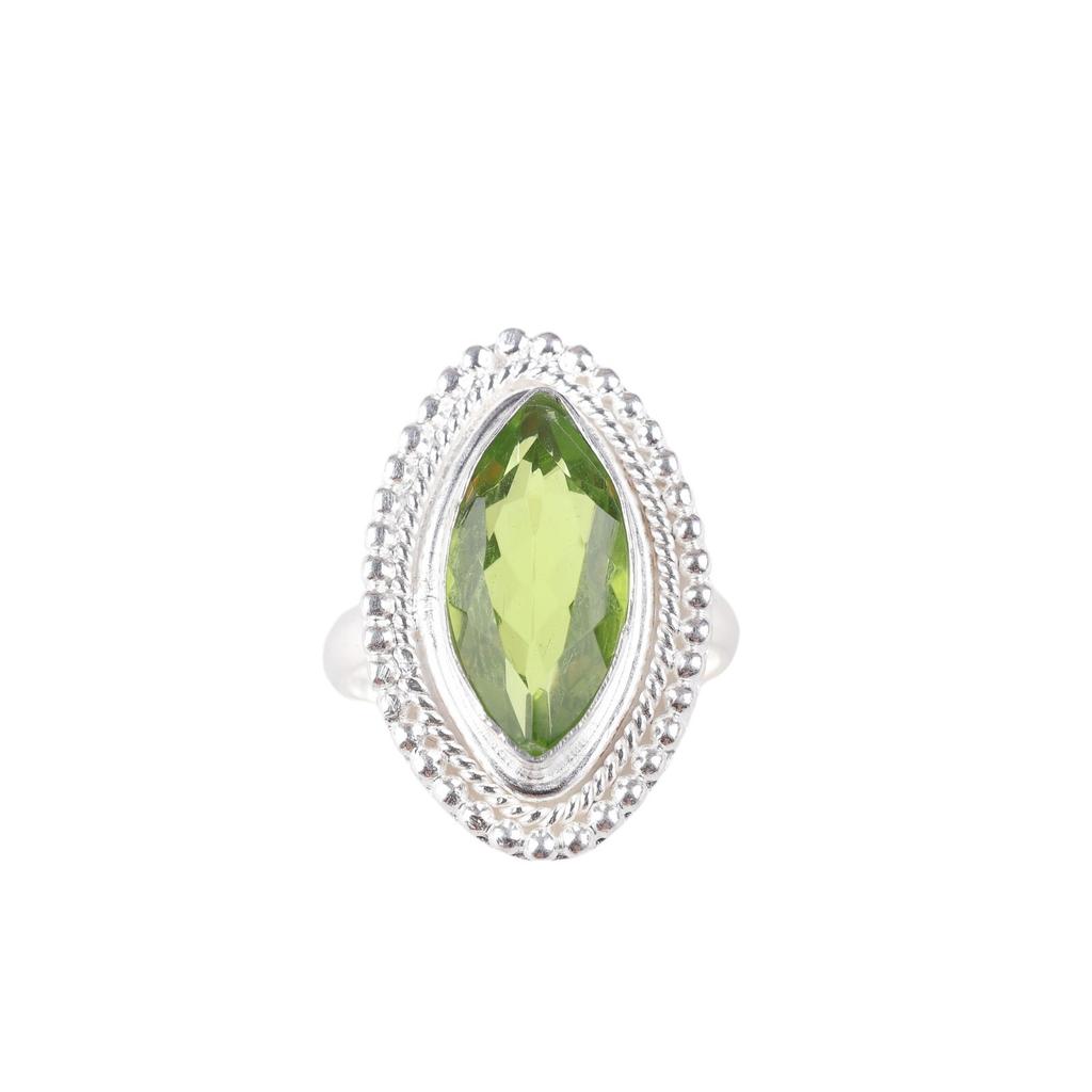 Peridot Gemstone 925 Sterling Silver Jewelry For Women Gift Handcrafted Ring RR-26-2