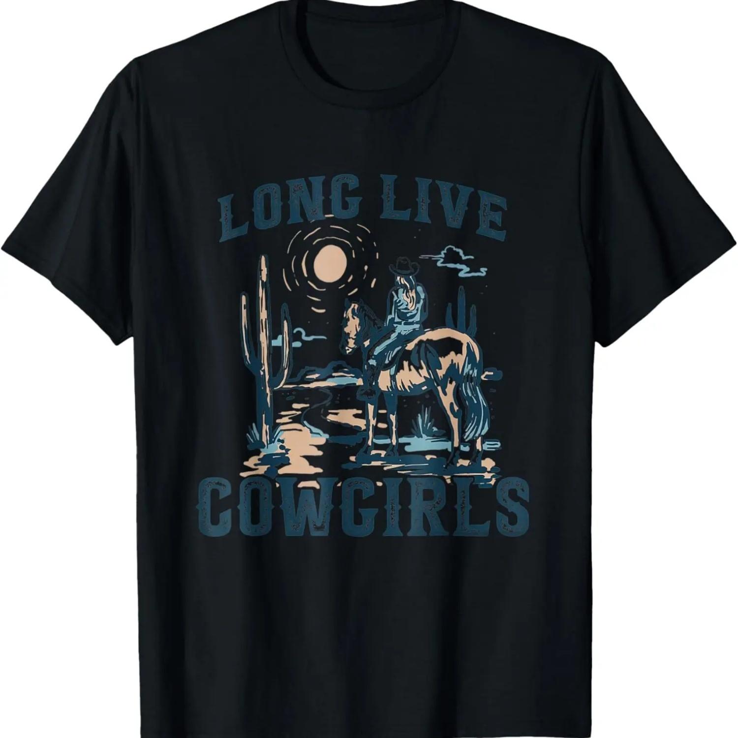Long Live Howdy Rodeo Western Country Southern Cowgirls Men T-Shirt S чёрный