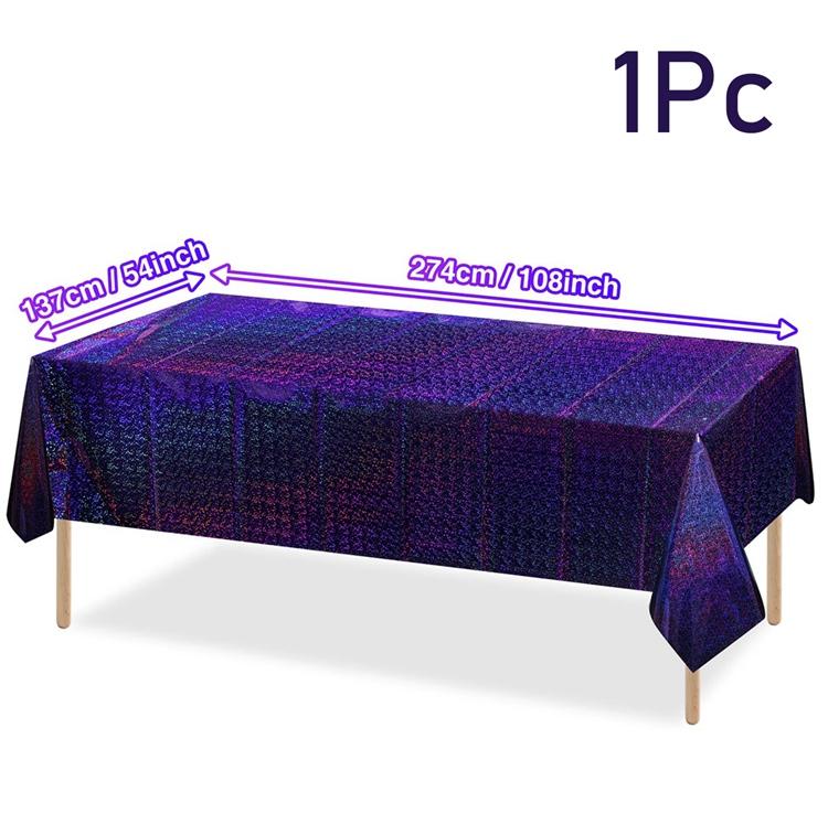 Iridescence Laser Aluminum Film Tablecloth Table Cover Happy Birthday Party Decortion Kids Baby Shower Decor Tablecloth Supplies