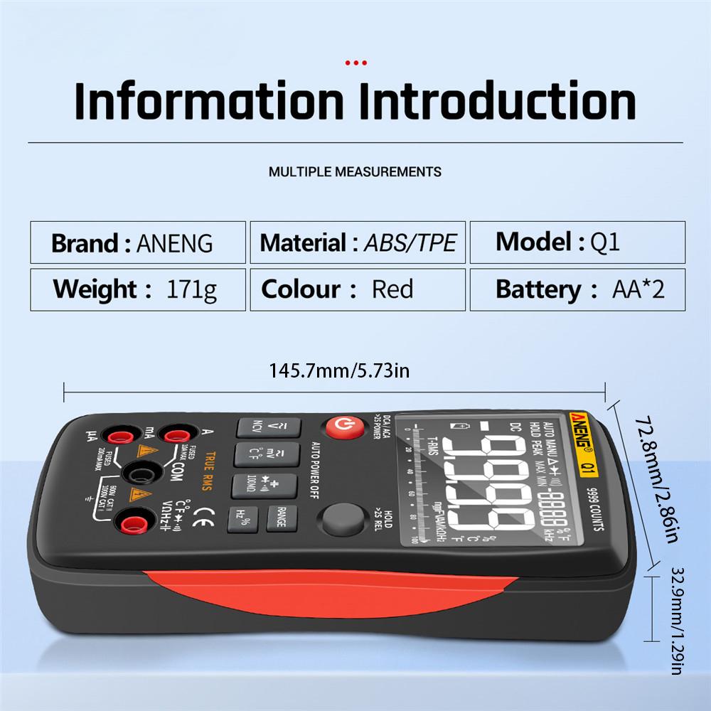 ANENG Q1 Digital Multimeter 9999 Analog Tester True RMS DIY Transistor Capacitor NCV Testers Lcr Meter Professional Multimetro