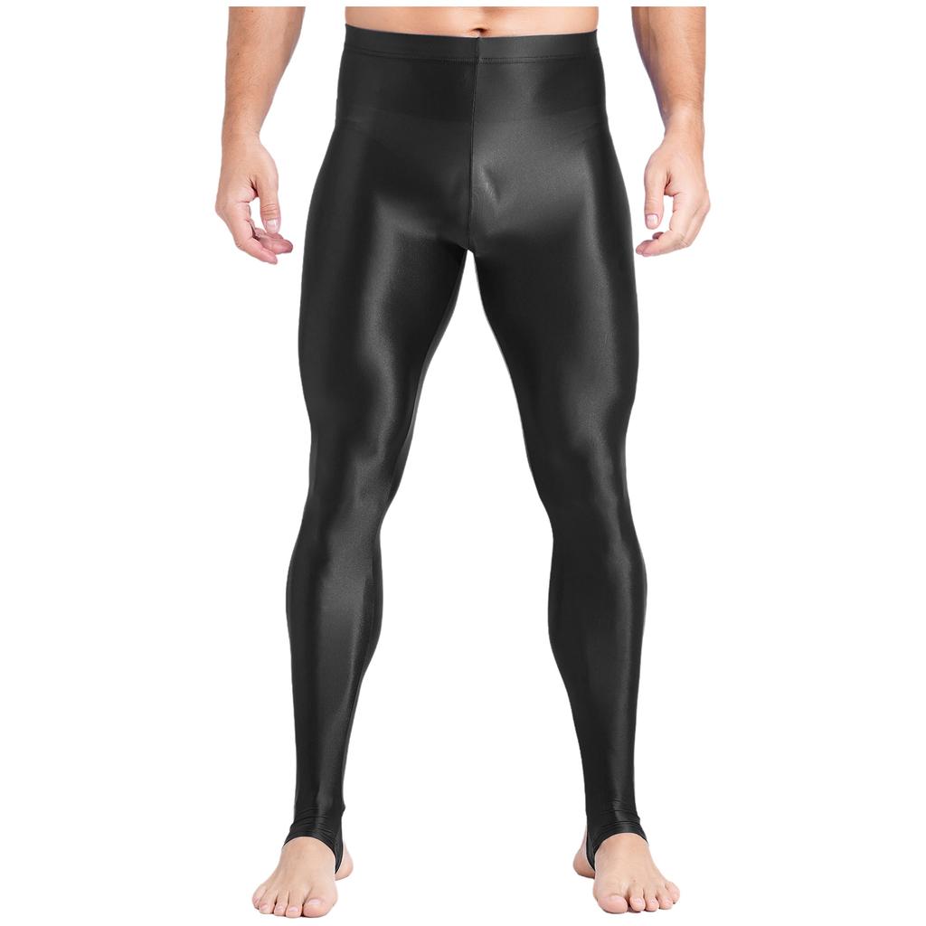 Damen Plus Size Glänzende Steg-Leggings Hoher Bund Elastischer Bund Strumpfhosen