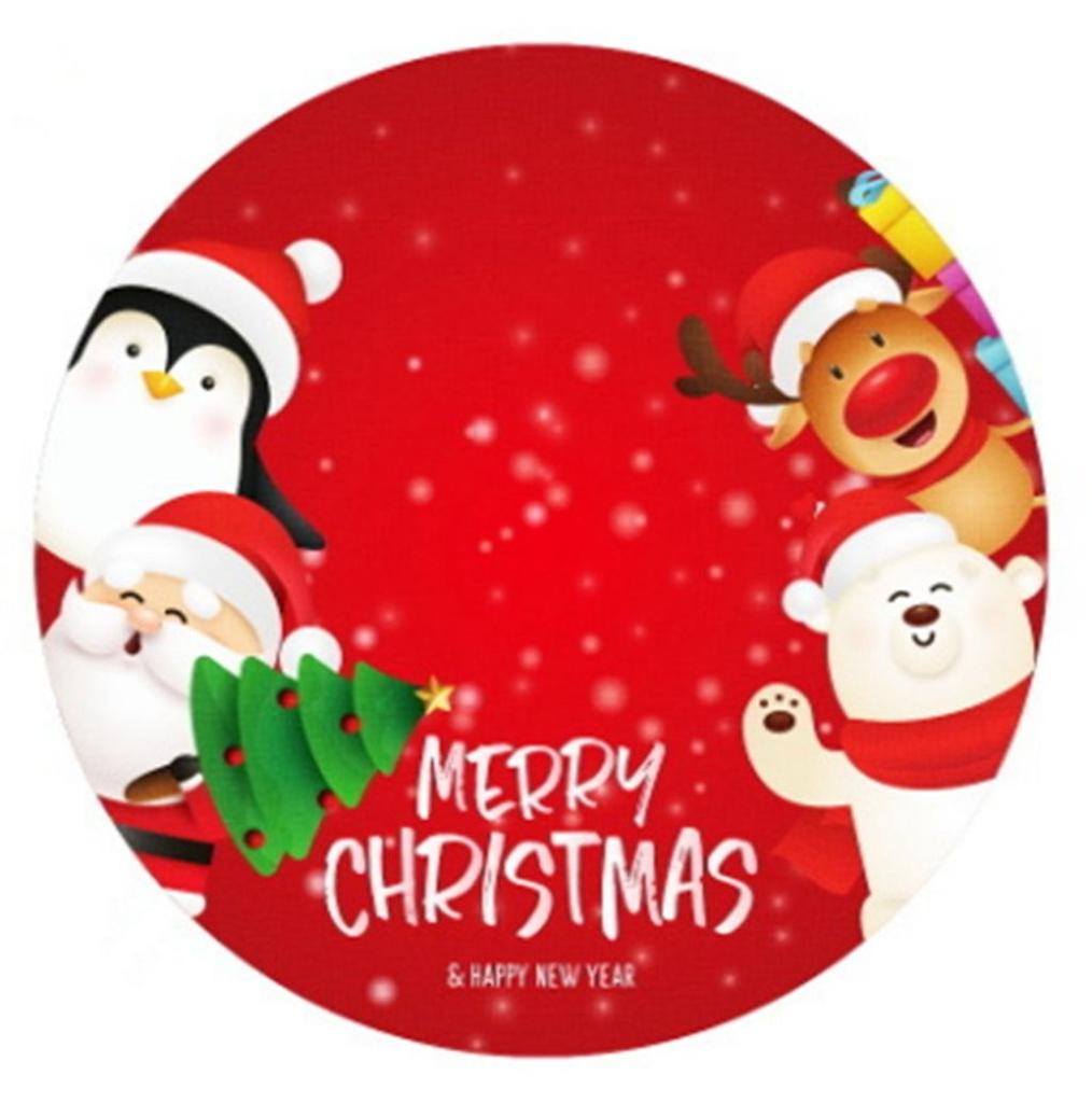 Reuseable 1 Pcs Flannelette DIY New Year Elk Party Supplies Floor Mat Cover Christmas Tree Skirt Xmas Decor Christmas Carpet