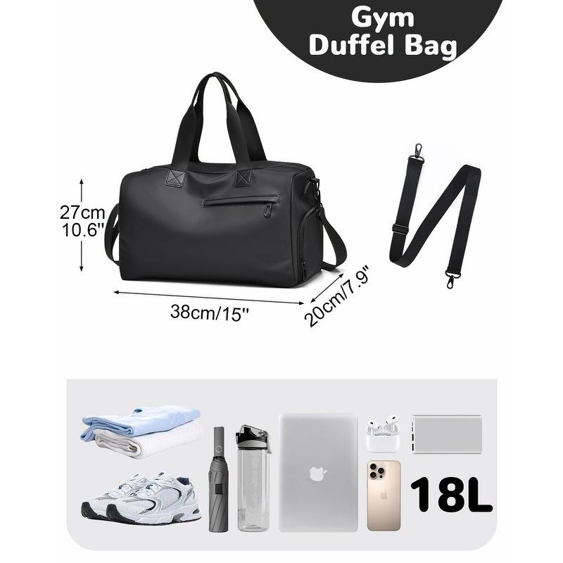 Men's Casual Large Capacity Gym Bag with Dry/Wet Separation, Shoe Compartment, and Adjustable Shoulder Strap