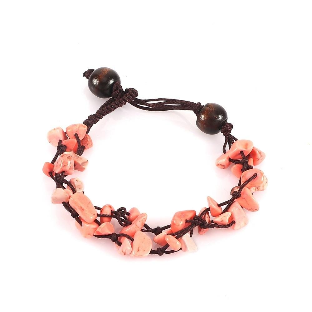 Adjustable Length Braided Bracelet Braided Design Ankle Chain Crushed Stone Bracelet Gift Giving