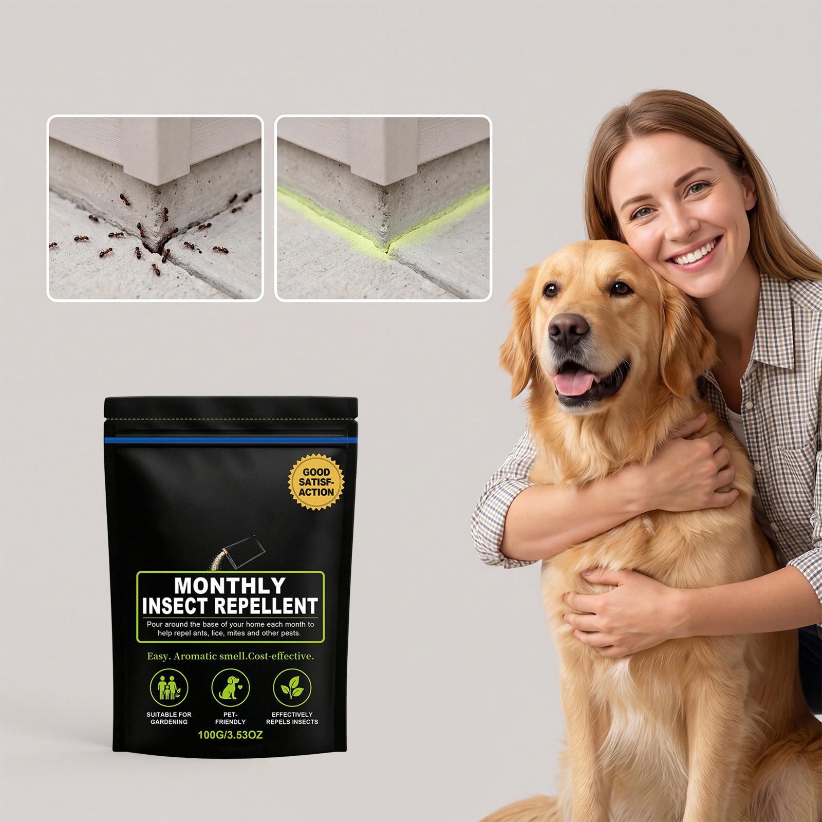 Monthly Insect Repellent Powder 100g Pet Friendly Home Environment Pest Control for Ants Lice Mites and Other Insects Effective and Easy to Use One Size
