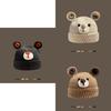 Adorable Bear Knitted Cap Women's Autumn Winter Cartoon Warm Unisex Beanie