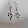 Trendy Niche Hollow Out Thorn Peach Heart Earrings, Couple Style Male And Female Ear Clasps, Personalized Sweet And Cool Style Earrings