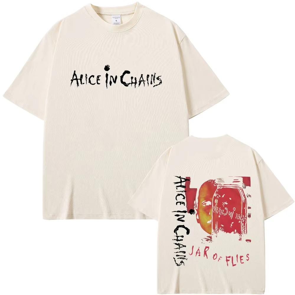 

Рок-гурт Alice in Chains Футболка з альбомом Jar of Flies Літня чоловіча жіноча вінтажна повсякденна бавовняна футболка Унісекс Мода Вуличний одяг L