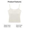 Women's Ribbed Lace Camisole with with Built-in Bra Pads and Buttons,Slim Fit Tank for Women