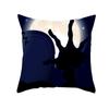 Home Cartoon Pumpkin Head Halloween Pillow Cover Peach Velvet Cushion Cover Office Sofa Cushion Cover