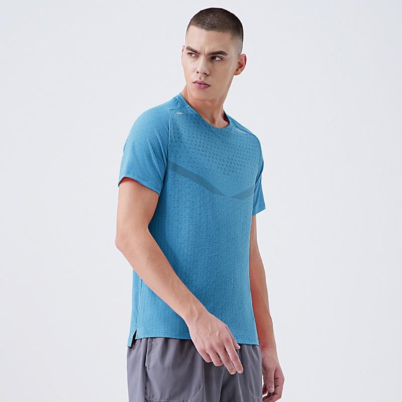 Eisseidenes Sport-T-Shirt für Herren Schnelltrocknend Sommer Leichtgewicht Kurzärmeliges Basketball-Top Trainingsshirt