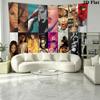 Rihanna Savage Wall Tapestry Aesthetic Wall Hanging Printed Fabric Blanket Decorative Tapestries for Bedroom Living Room Home Decor