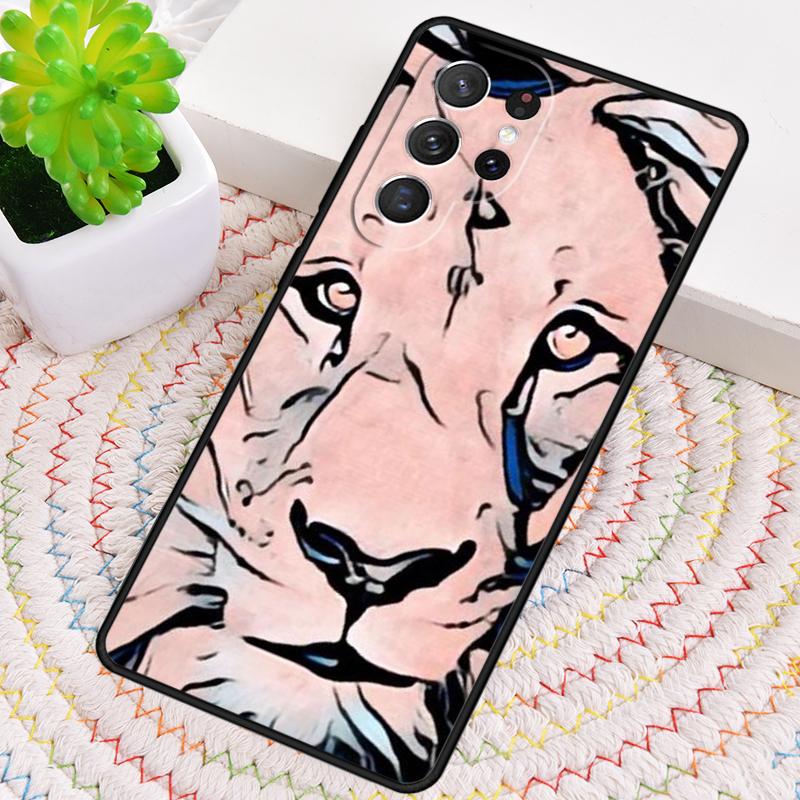 Alpha King Lion Drawn Art Phone Case for Samsung Galaxy note 10 pro S26 Ultra S23 S24 FE S25 S21 S22 PLUS shockproof Cove