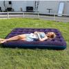 Thickened Portable Inflatable Outdoor Camping Bed - Comfortable Flocking PVC Sleeping Pad for Home or Tent 