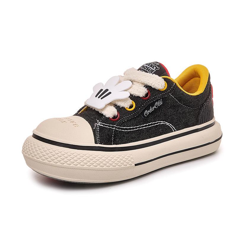 

Ugly cute big head canvas shoes spring men and women Mickey joint versatile flat white shoes board shoes 35 чорний