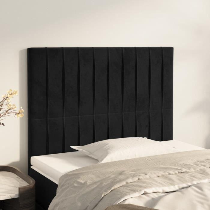 VidaXL Headboards 2 Pcs Black 100x5x78-88 Cm Velvet3116614