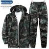 Herren Tarnung Kapuzen Arbeitskleidung Set - Frühling & Herbst Outdoor Jacke