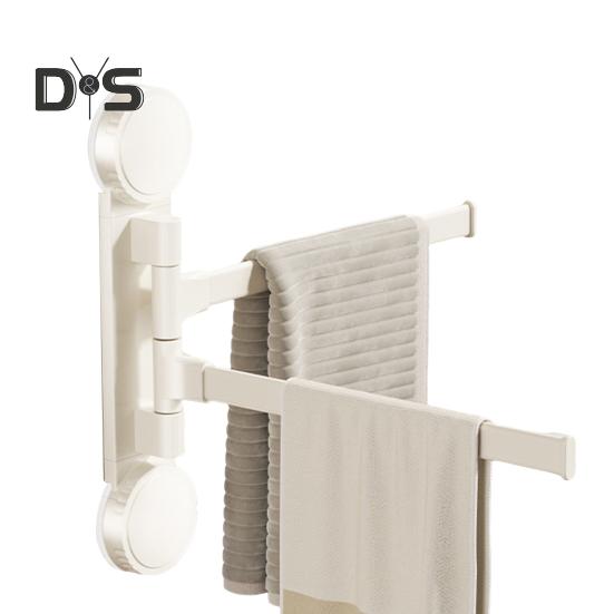 

Вешалка для полотенец с удлиненной штангой, вращающаяся на 180 градусов, конструкция с присоской, быстрая установка, многоцелевой держатель, настенная вешалка для полотенец 2 белый