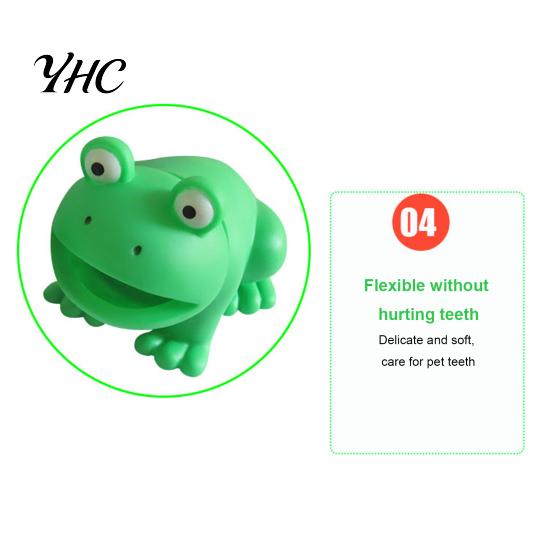 Interactive Dog Toy Chew with Sounds Effect Cartoon Frog Shaped Pet Teeth Cleaning Supplies