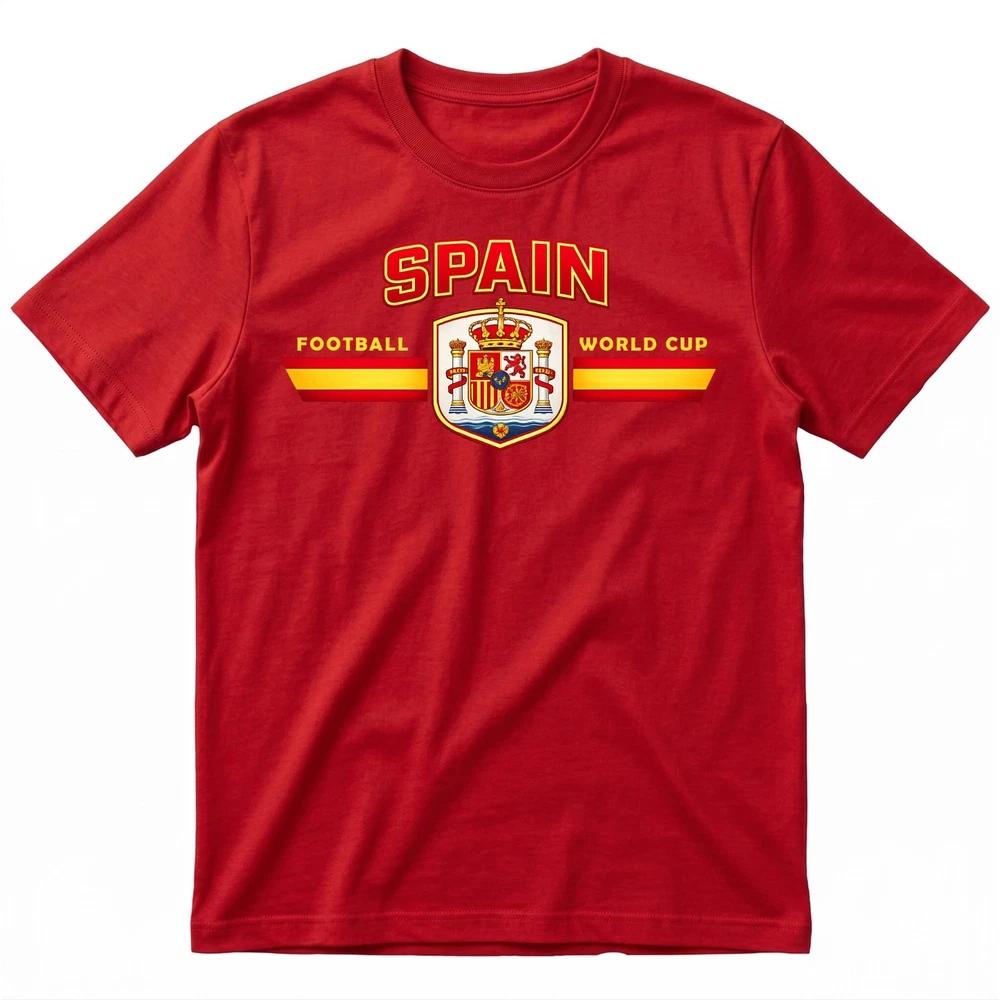 Football World Cup 2026 TShirt Spain Supporters Team Flag Unisex Adult S