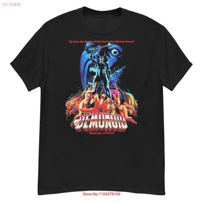 Demonoid Cult Horror Film Fan Art T Shirt Vintage Washed Stretched Unisex Graphic Designer Clothes Versatile Casual Fashion