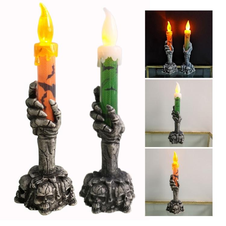 Halloween Decorative Candle Shape Decorations Scary Realistic Skull Hand