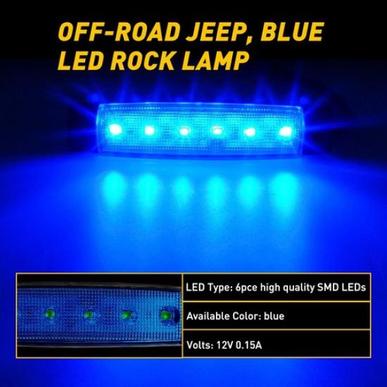 Blue Pods For Jeep Offroad Truck ATV UTV Boat LED Rock Underbody Wheel Light 20X
