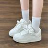 Comfortable and breathable 2026 new summer thick bottom tongue surface round head student wind striped non-slip sneakers lace up daily