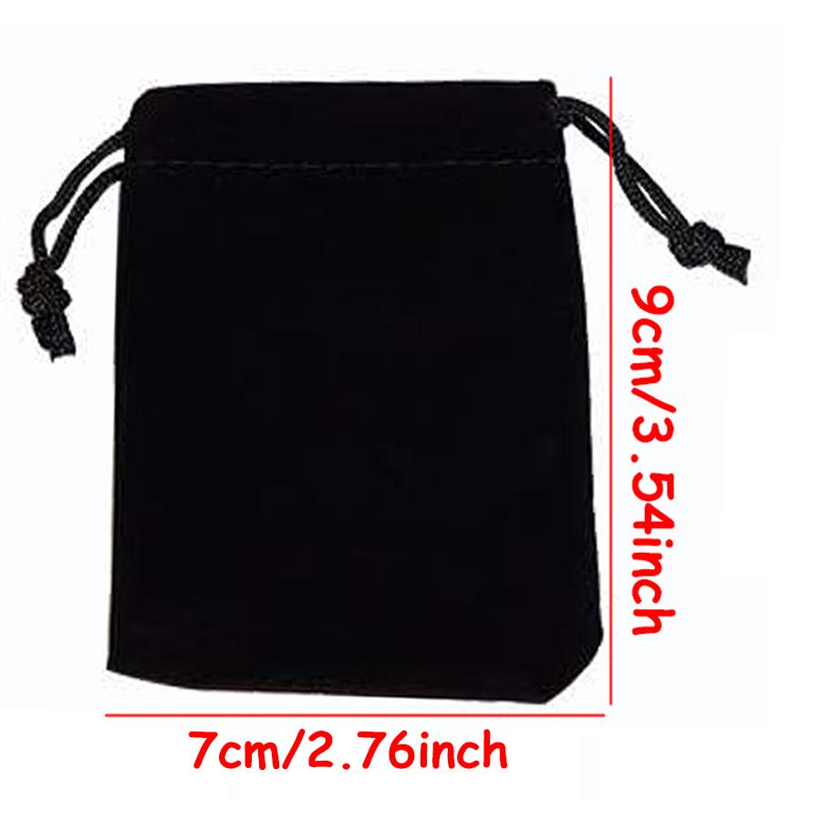 10pcs 7x9cm Black Velvet Drawstring Pouches - Jewelry Gift Bags for Wedding Party Favors, Small Item Storage & Packaging