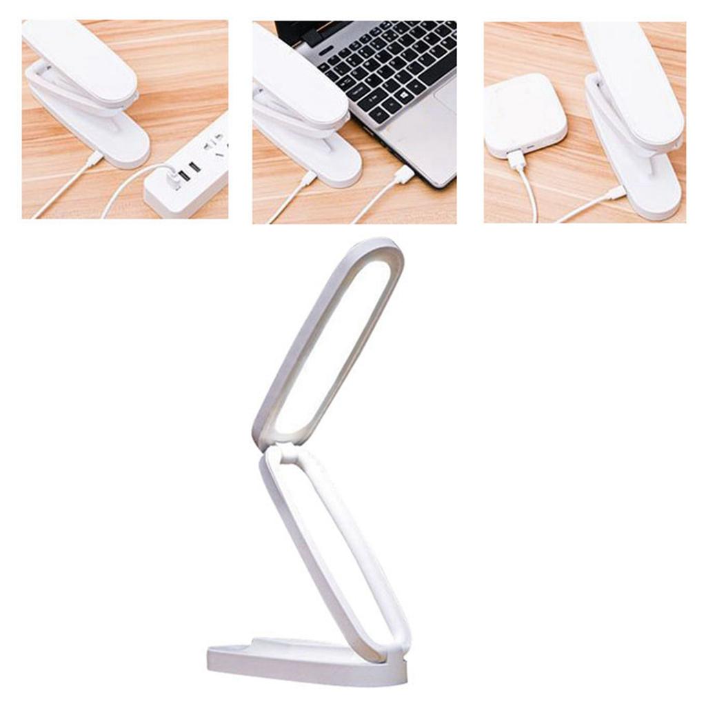 LED Desk Lamp Eye Caring Rechargeable 3 Gear Adjustable Folding Touch Bedside Table Light for