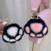 Kawai Plush Cat Paw Keychain Cute Backpack Charm Bag Hanging Ornament Keys Pendant Decor for Pets Lover Perfect Gift