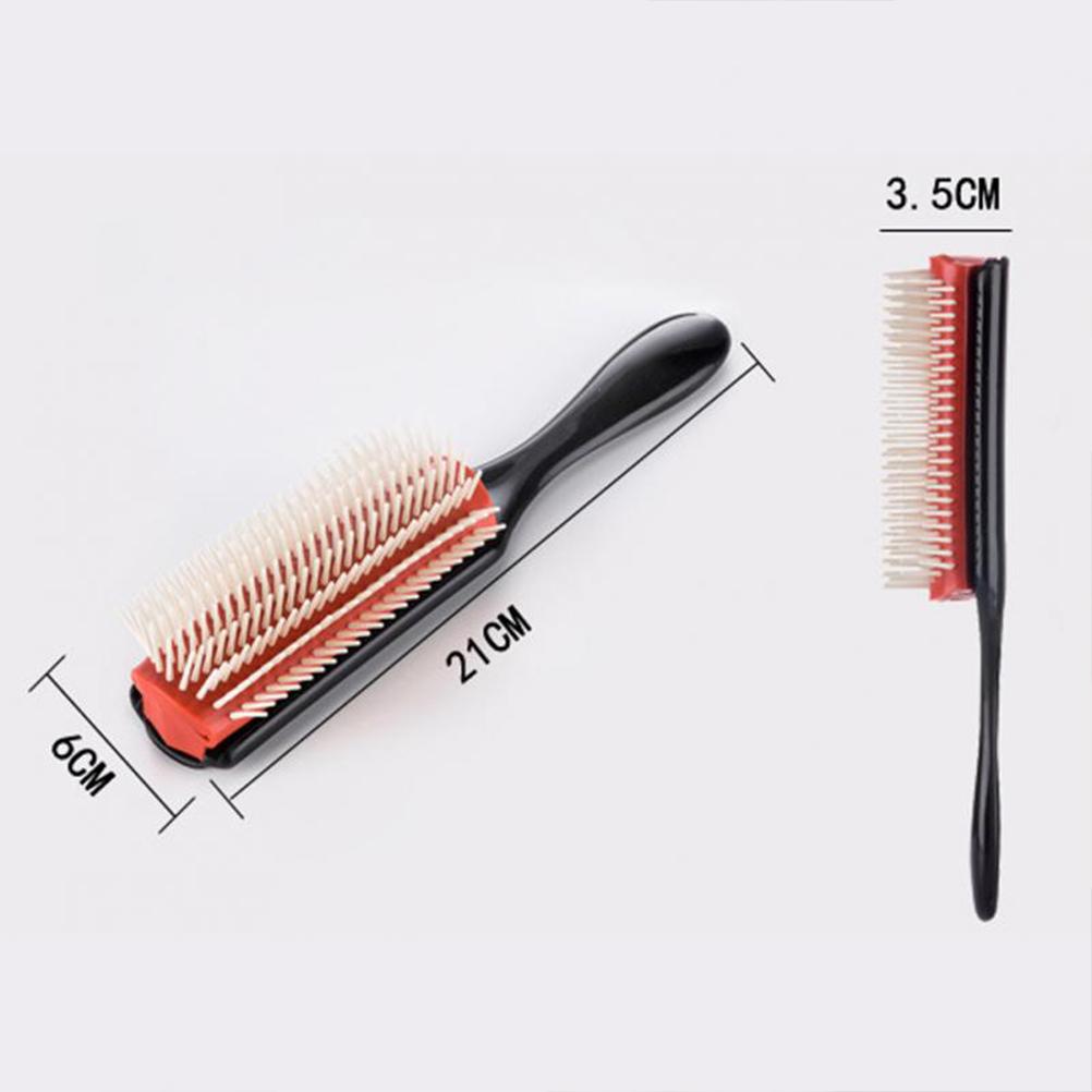 Hair Styling Brush 9 Row Hairbrush Salon Hairdressing Straight Curly Hair Comb Brush