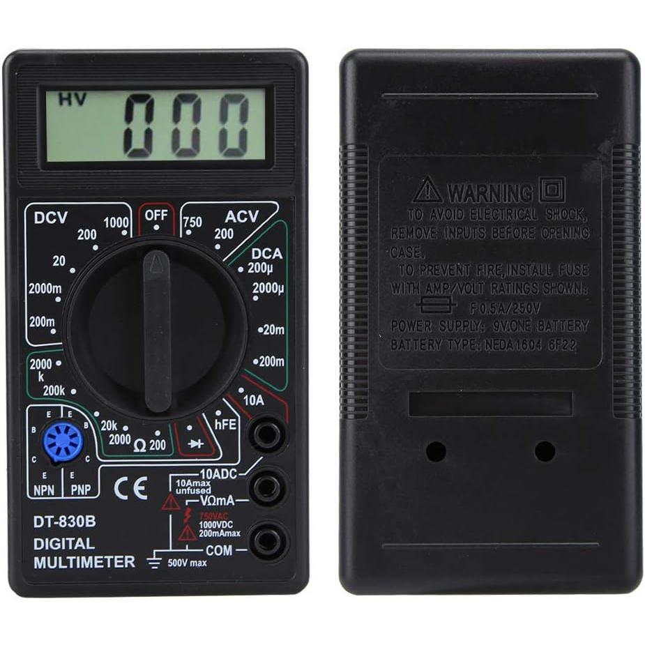 D5 Digital Multimeter,DT-830B Multifunctional Portable LCD Digital Multimeter Amp Volt Ohm Car Tester Voltmeter Ohmmeter Meter