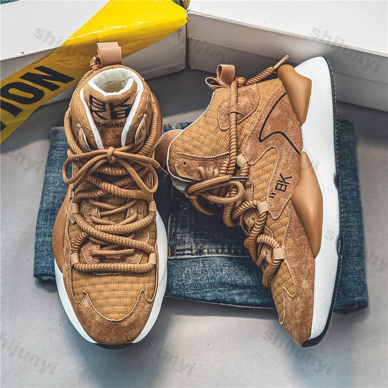 Fashion High Top Chunky Sneakers Mens Designer Spring Autumn Platform Sports Shoes Fashionable Casual Lace Up Youth Running Shoes